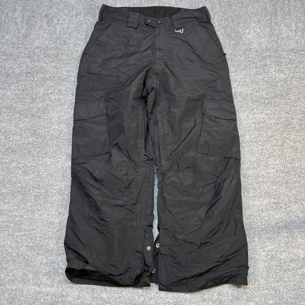 SIMS Snow Pants Mens Medium Black Insulated Ski Cargo 34x30 Snowboard Pockets